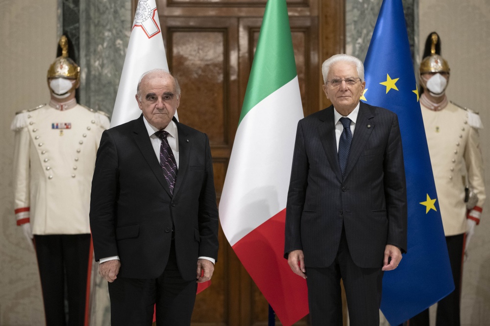 Il Presidente della Repubblica Sergio Mattarella e il Presidente della Repubblica di Malta, George Vella