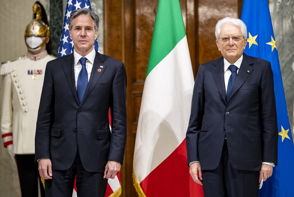 Il Presidente Sergio Mattarella con il Segretario di Stato degli Stati Uniti d’America, Antony John Blinken