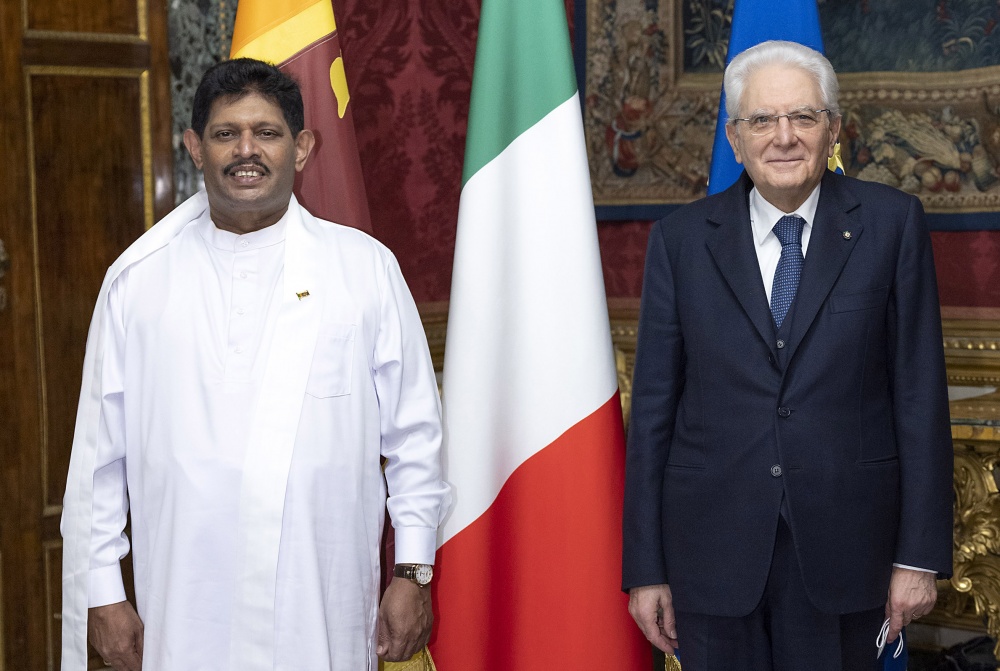 Il presidente Sergio Mattarella con Jagath Wellawatte, nuovo Ambasciatore della Repubblica Democratica Socialista di Sri Lanka