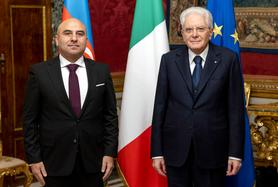Presidente Sergio Mattarella con Rashad Fakhraddin oglu Aslanov, nuovo Ambasciatore dell’Azerbaigian - foto Quirinale
