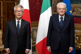 Presidente Sergio Mattarella con Sàtoshi Sùzuki, nuovo Ambasciatore del Giappone - foto Quirinale