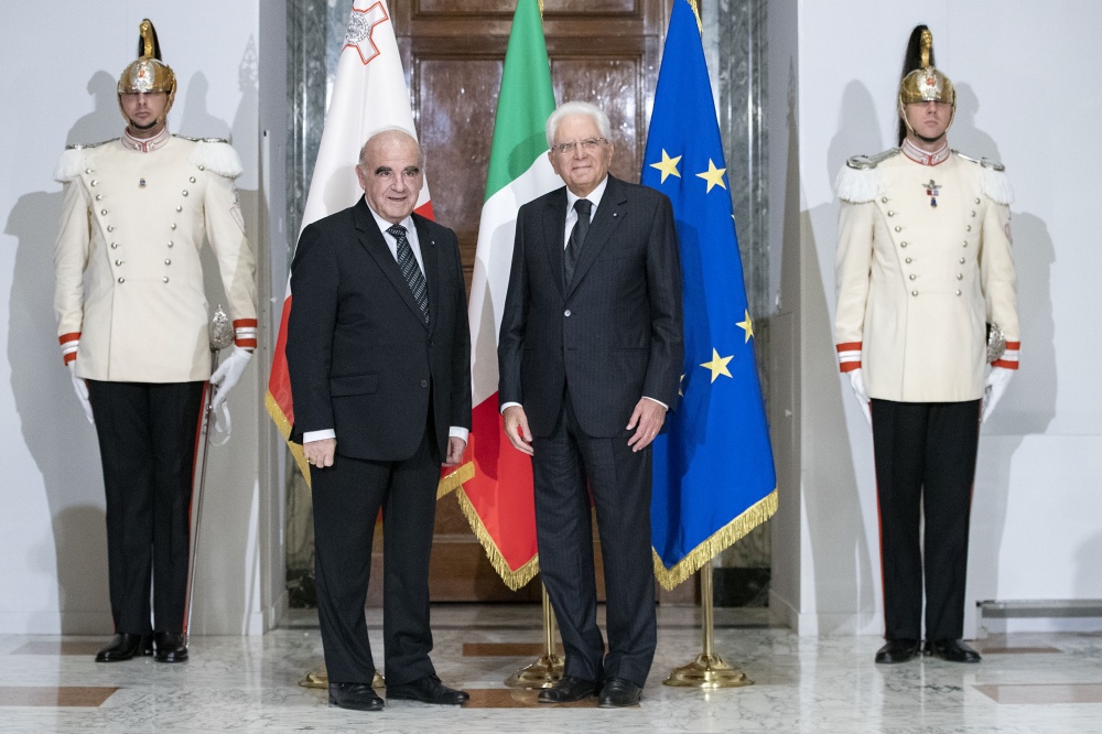 Mattarella riceve al Quirinale il presidente della Repubblica di Malta, George William Vella