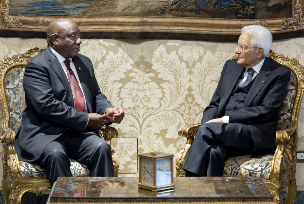 Mattarella con Presidente del Sudafrica, Ramaphosa - foto: Quirinale