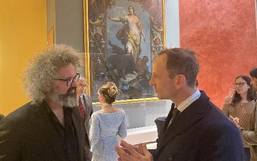 Il governatore Massimiliano Fedriga con Simone Cristicchi - foto: ARC