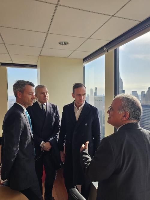 Massimiliano Fedriga con l&rsquo;amb. Giorgio Marrapodi all&rsquo;ONU- foto: ARC