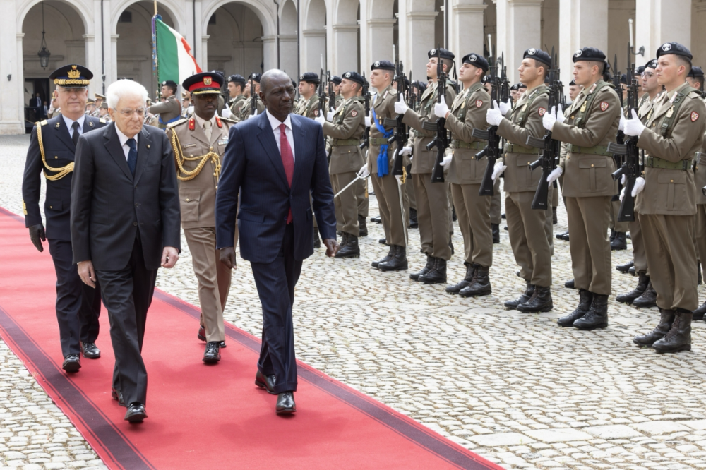 Il presidente Sergio Mattarella con il Presidente del Kenya, Arap Ruto - foto: Quirinale