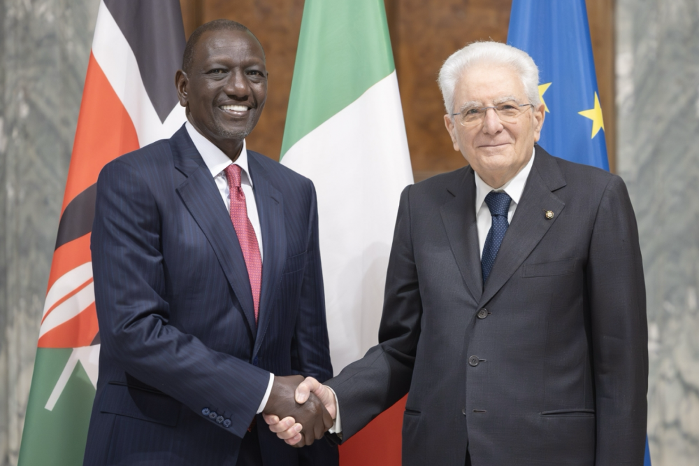Il presidente Sergio Mattarella con il Presidente del Kenya, Arap Ruto - foto: Quirinale