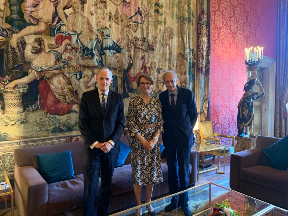 Amb. Christian Masset, Anne-Marie Descotes e Piero Fassino