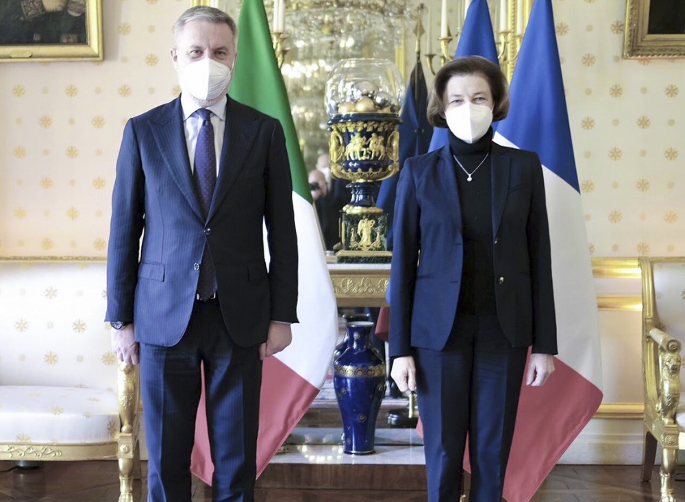 Ministro Difesa Lorenzo Guerini con il Ministro della Difesa francese, Florence Parly.