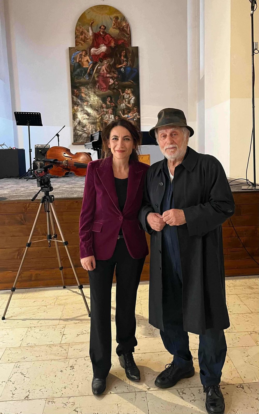 Luigi Diberti con la direttrice dell'IIC, Marialuisa Pappalardo