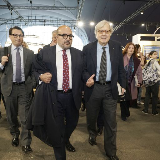 Il ministro Gennaro Sangiuliano e il sottosegretario Vittorio Sgarbi - foto Tommaso Bonaventura