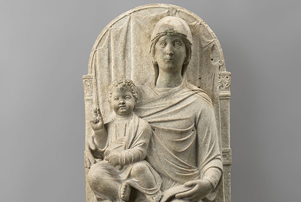 Madonna in Trono con Bambino Altorilievo, marmo, Parigi, Museo del Louvre - particolare