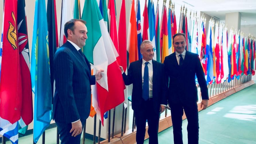 Cirio e Lo Russo con l'amb. Massari all'ONU