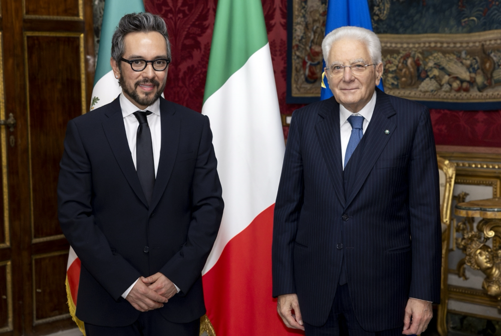 Mattarella con l'amb. Genaro Fausto Lozano Valencia, Stati Uniti Messicani