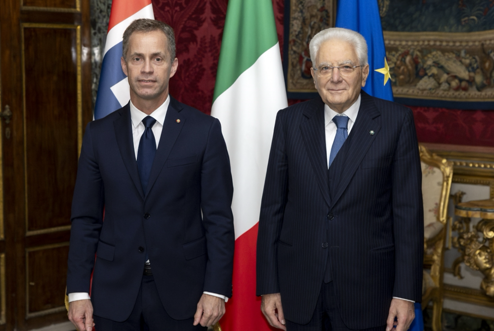 Mattarella con l'amb. Tord Tukun, Regno di Norvegia