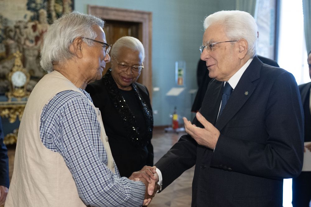 Sergio Mattarella con Muhammad Yunus, Premio Nobel per la Pace 2006