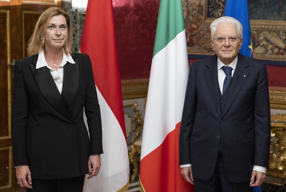 Mattarella con Anne Eastwood, nuovo Ambasciatore del Principato di Monaco