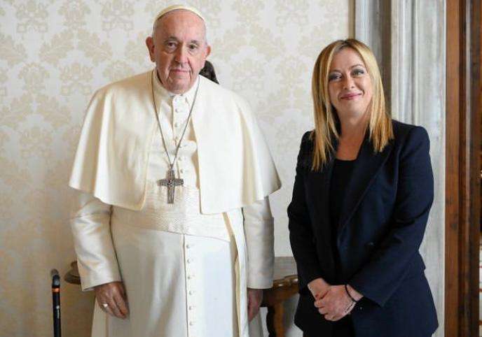 Papa Francesco e Giorgia Meloni, presidente del Consiglio dei Ministri - Vatican media
