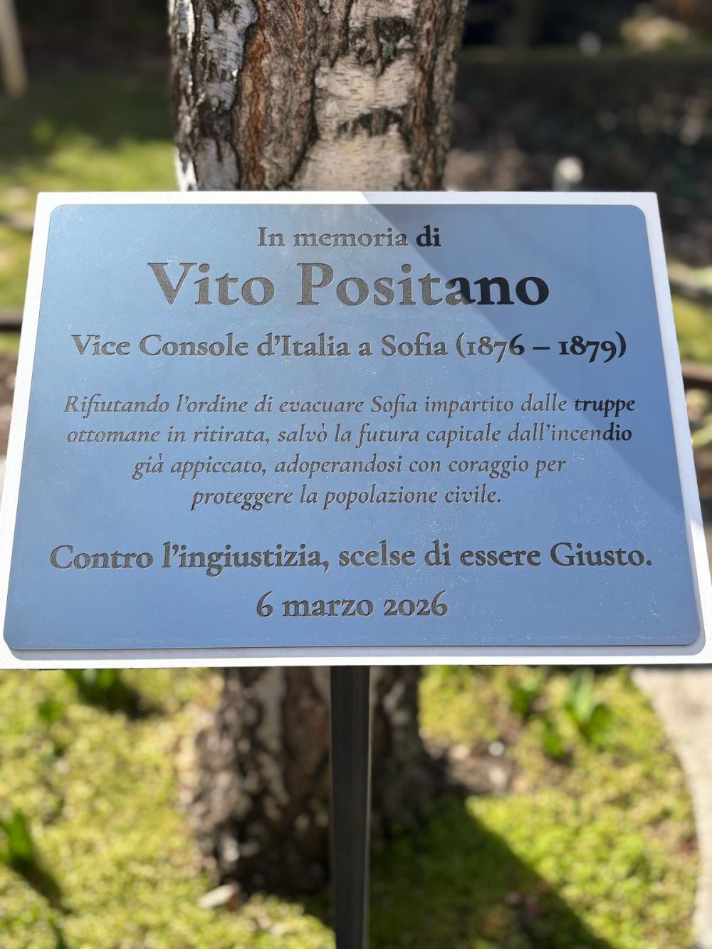 Bulgaria: amb. Apicella, Giornata dei Giusti inaugura targa Vito Positano