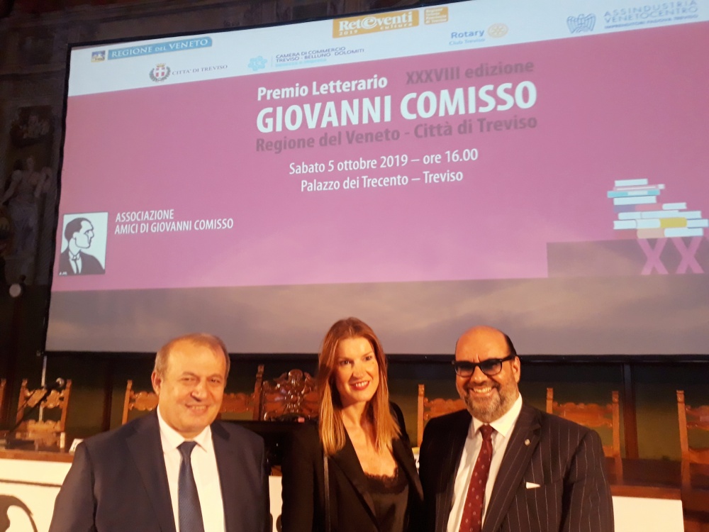 Il ministro Mohamed Rakipi con il vicepresidente UCOI Mattia Carlin e l'assessore comunale Lavinia Colonna Preti