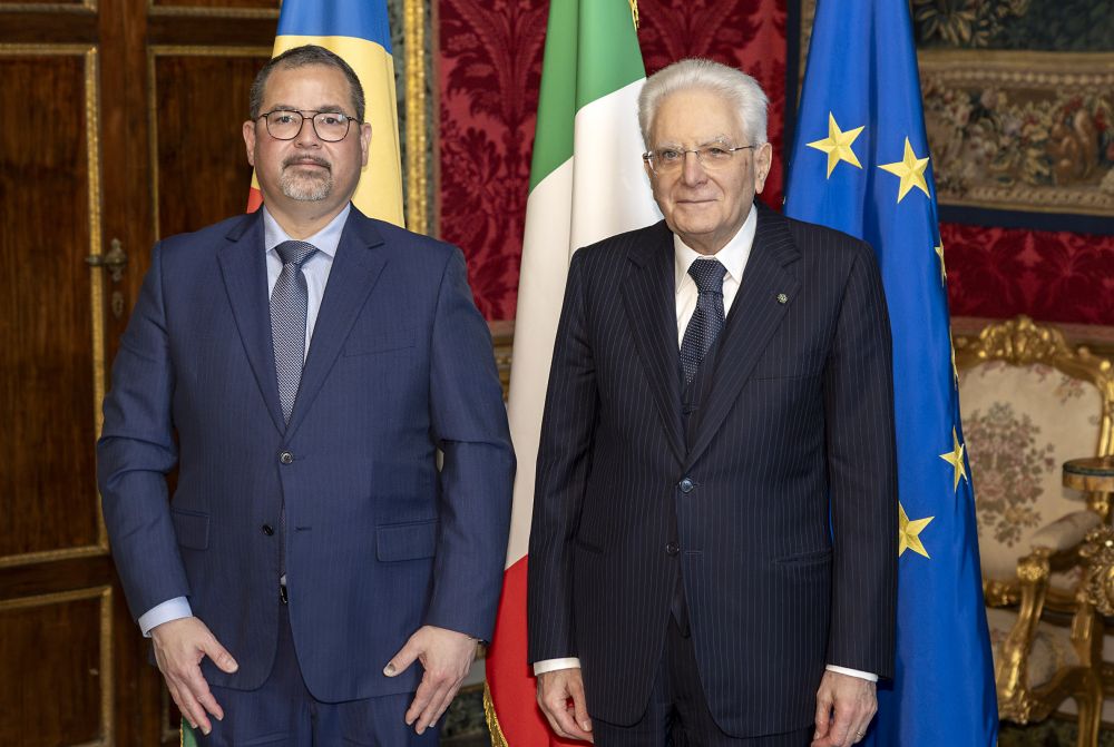 Presidente Sergio Mattarella con Georges Tirant, nuovo Ambasciatore delle Seychelles