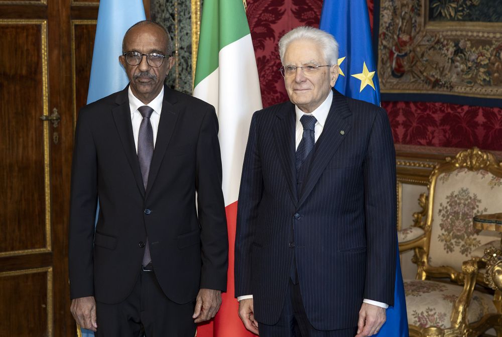 Presidente Sergio Mattarella con Ibrahim Omar Shegow, nuovo Ambasciatore della Somalia