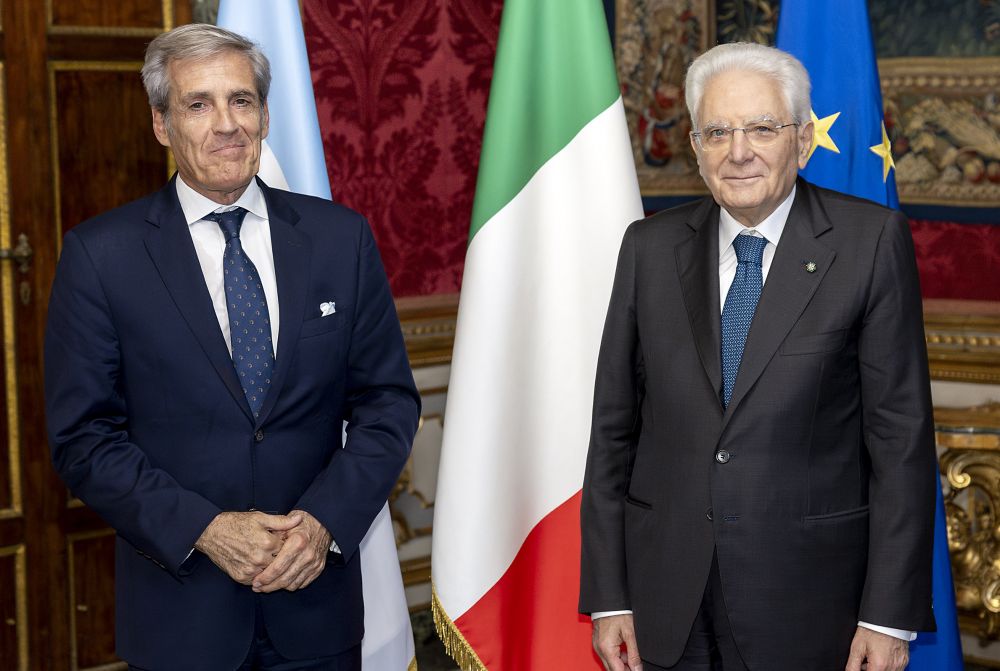 Presidente Sergio Mattarella con Marcelo Martín Giusto, nuovo ambasciatore della Repubblica Argentina