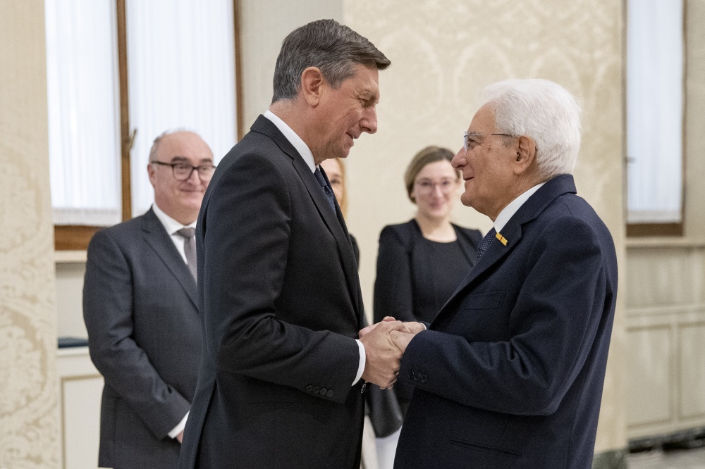 Il presidente della Repubblica Sergio Mattarella accoglie Borut Pahor, presidente della Repubblica di Slovenia