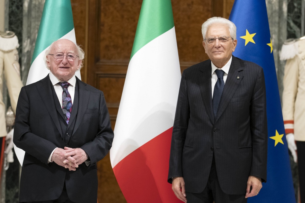 Il Presidente della Repubblica Sergio Mattarella con il Presidente d'Irlanda Michael D. Higgins