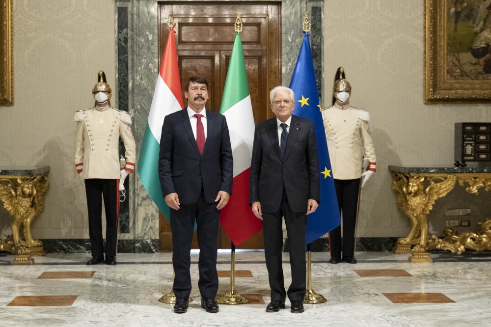 Il Presidente della Repubblica Sergio Mattarella con il Presidente di Ungheria, János Áder
