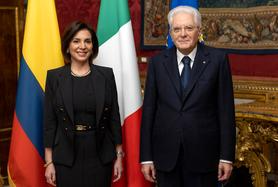 Presidente della Repubblica Sergio Mattarella con Ligia Margarita Quessep Bitar, nuovo Ambasciatore di Colombia - foto Quirinale