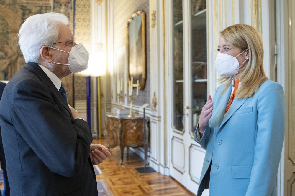 Presidente Mattarella incontra Roberta Metsola, presidente del Parlamento Europeo