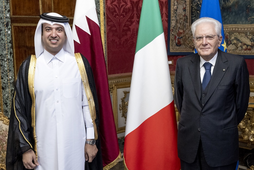 Presidente Sergio Mattarella con Khalid Yousuf Khalifa Abdulla Al-Sada, nuovo Ambasciatore dello Stato del Qatar