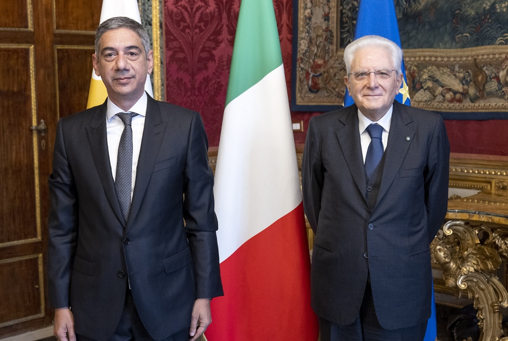 Presidente Sergio Mattarella con Yiorgos Christofides, nuovo Ambasciatore della Repubblica di Cipro