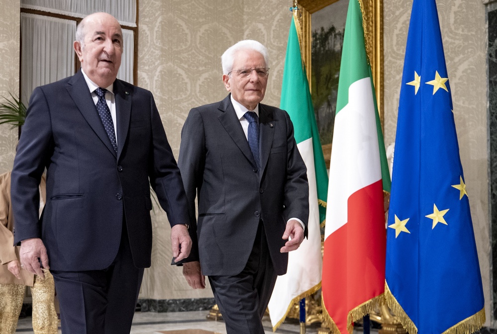 Presidente Sergio Mattarella e presidente della Repubblica Algerina Democratica e Popolare Abdelmadjid Tebboune