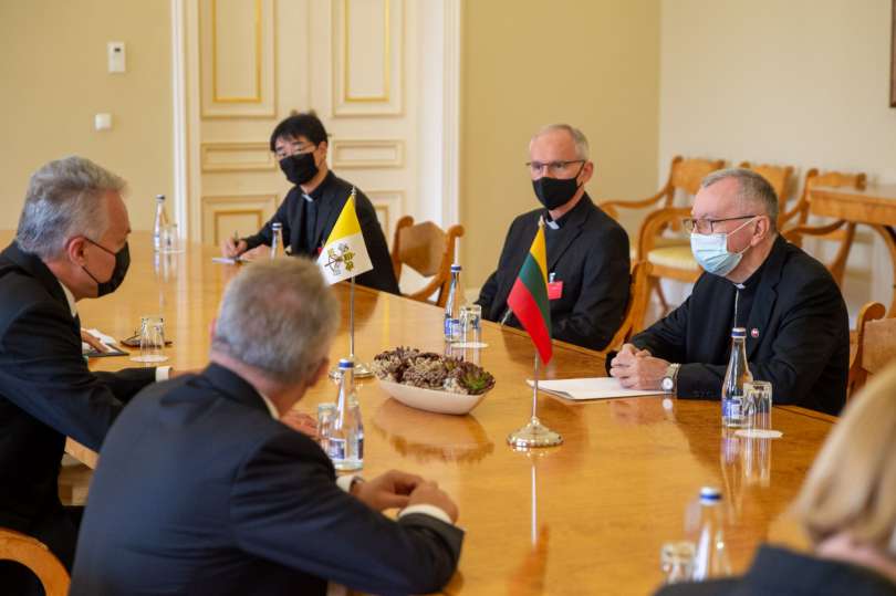 Il presidente lituano Nauseda e il Card. Parolin al bilaterale a Vilnius Foto: Presidenza della Repubblica di Lituania