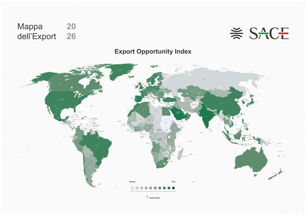 SACE presenta la Mappa Export SACE 2026