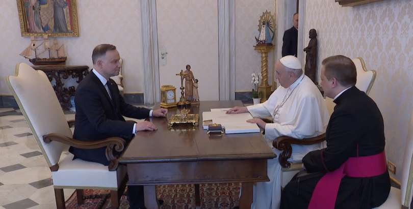 Papa Francesco con presidente polacco Andrzej Duda - Foto: Vatican Media