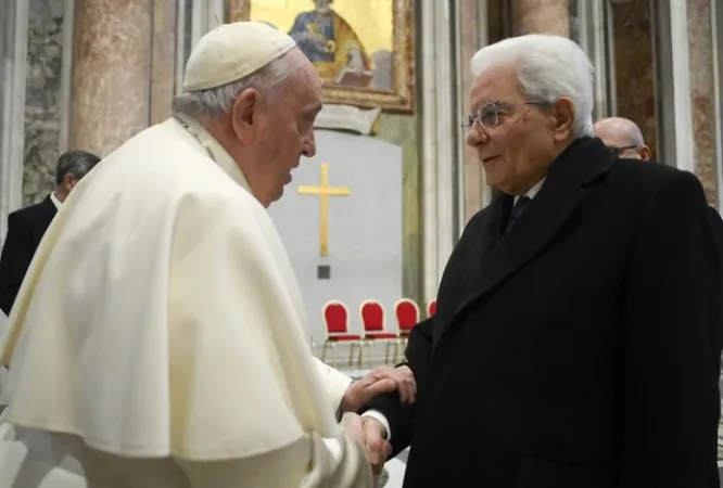 Sergio Mattarella con Papa Francesco