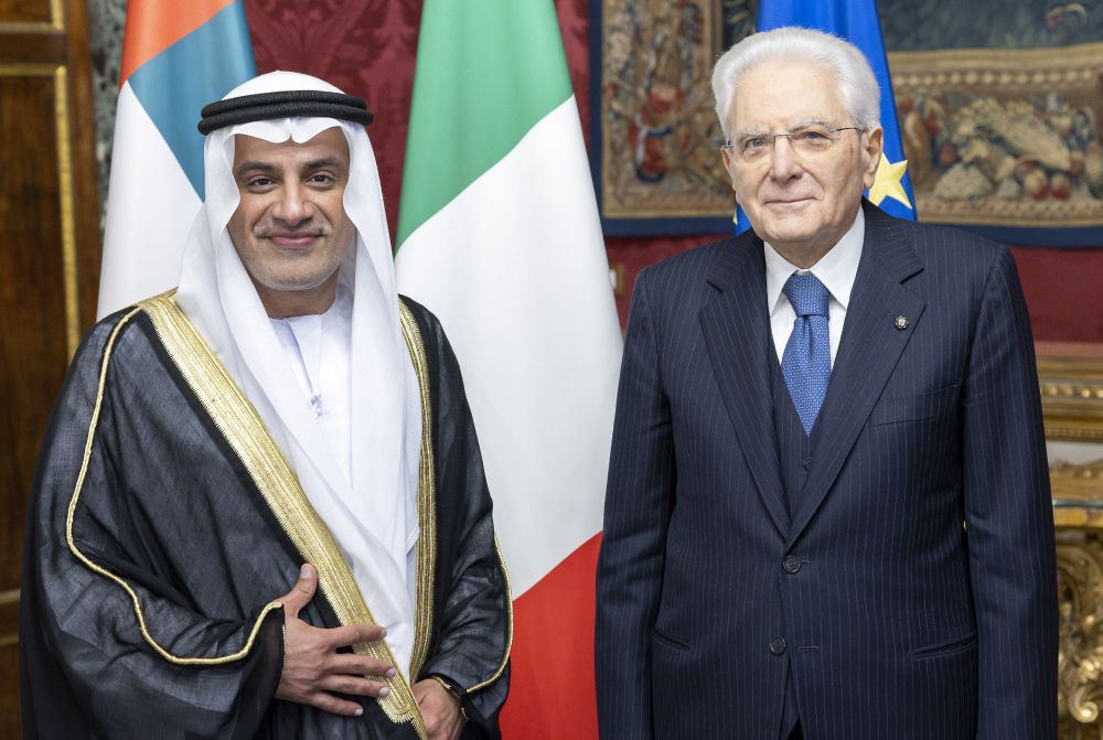 Sergio Mattarella con Abdulla Ali Ateeq Obaid Alsubousi, nuovo Ambasciatore degli Emirati Arabi Uniti
