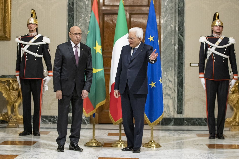 Sergio Mattarella con il residente di Mauritania, Mohamed Ould Cheikh El Ghazouani