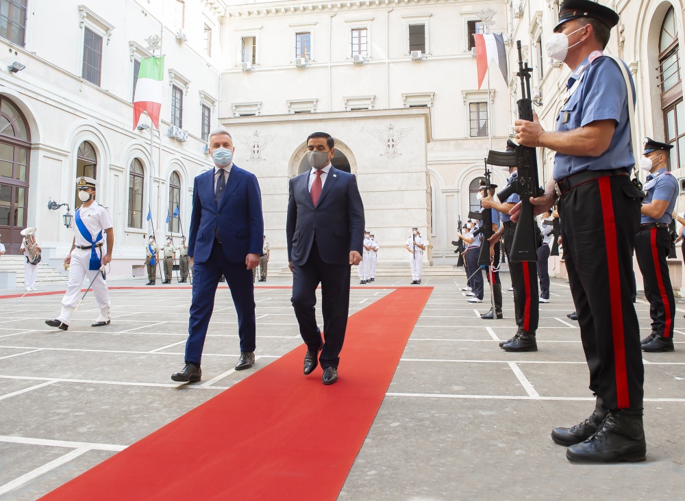 Ministro della Difesa Lorenzo Guerini con il Ministro della Difesa iracheno Jumaah Enad